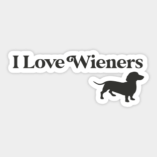 I Love Wieners (Dark on Light) Sticker